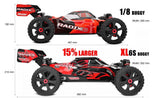 Team Corally Asuga XLR 6S RTR 4x4 Bashing Buggy Red