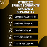 Bermco RC Parts Losi 22S Sprint 12.9 Black Steel Wing Screw Kit