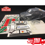 The Rally Legends EZRL2349 1/10 Fiat 131 Abarth Alitalia Clear Body + Decals