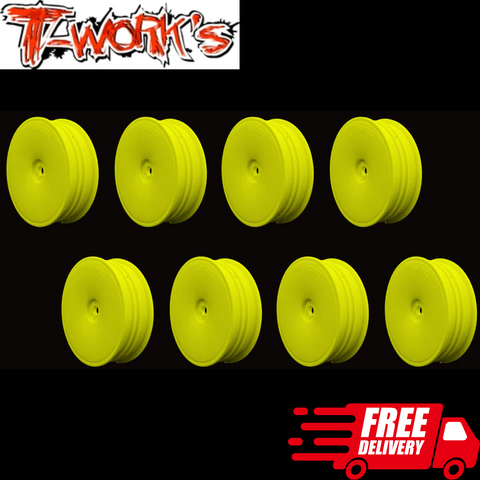 T-work's Narrow Buggy Front Wheels B6.4 B7 RB7 YZ2 XB2 12mm (8) Yellow