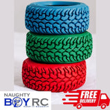 RC off-road rally car tire for fast 4wd radio control model 1/10 scale vehicles. Works on dirt oval, mud and more.