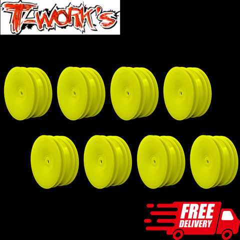 T-work's 2wd Buggy Front Wheels B7 RB7 YZ2 XB2 12mm Yellow (8)