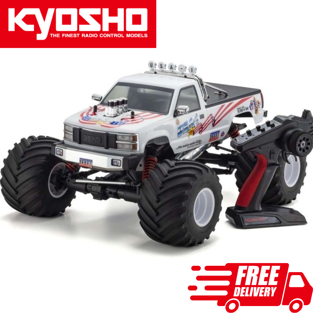 Kyosho USA 1 Nitro 1 8 Monster Truck Readyset w .25 Engine Naughty Boy RC