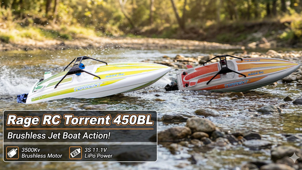 Unleash the Power of the Stream with the New Rage RC Torrent 450BL Jet Boat