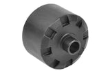 Team Corally C-00180-098 Differential Case (Front or Rear) made of durable black material, designed for use in radio control car parts and rc cars.