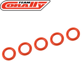 Team Corally C-00180-182 Silicone O-Ring 5x8mm (5) in bright orange, designed as durable silicone radio control parts for RC cars and rtr rc cars maintenance.
