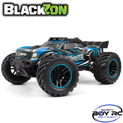 Blackzon Spryte ST 1/20 4WD Stadium Truck RTR Blue with aggressive tires and blue accents, designed for off-road radio control racing and durability.