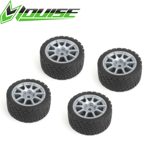 Louise LNBA371 Rally Tires + Wheels 10 Spoke Gray +1mm LMX