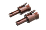 Pair of brown metal Team Corally C-00180-153-X PRO Differential Outdrive Cup (2) for radio control car parts, designed for high performance in rc cars.