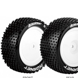 Louise RC E-Hornet 1/10 4WD Front Buggy Tire Soft Pre-Mounted White Wheel (2)