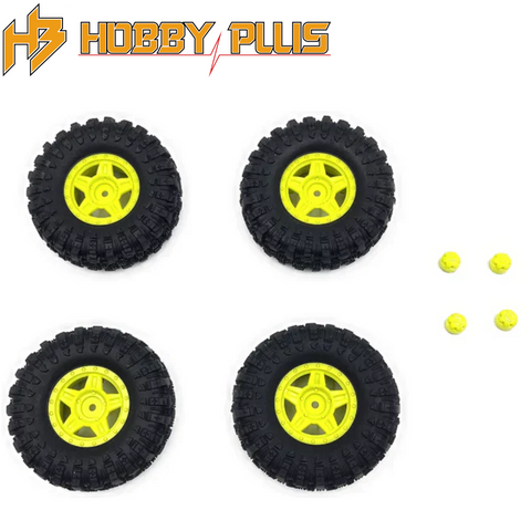 Hobby Plus HBP240507 Deep Star 1.2" Beadlock Wheel Yellow 68mm Mudder-XL Tires