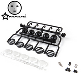 Gmade GM40054 LED Light Bar Set (5 Lights) Buckets laid out with black plastic housing, clear light covers, and mounting screws for radio control car parts.