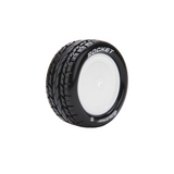 Louise RC E-Rocket 1/10 4WD Front Buggy Tire Soft Pre-Mounted White Wheel (2)