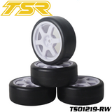 Team Saxo TS01219-RW 1/10 Touring Car Tires Pre-Mounted Rubber White Spoke (4)
