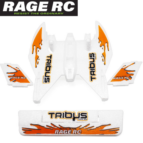 Rage RC RGR3106 Foam Parts Set with Orange Decals Tribus 250 EP