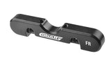 Black aluminum suspension arm mount labeled Team Corally COR00180-872 Aluminum Suspension Arm Mount HD Front-Rear 8mm for radio control cars, designed for front and rear 8mm setups.