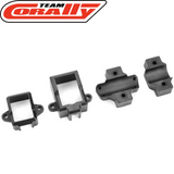 Team Corally C-00180-660 Torox 135, 180 Switch Holder Tube 12mm components in black plastic designed as rc car parts for radio control models.