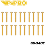 VP-PRO GS-340C 3mmx40mm Gold Alloy Steel Countersunk Head Screw (20)