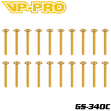 VP-PRO GS-340C 3mmx40mm Gold Alloy Steel Countersunk Head Screw (20)