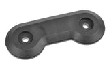 Black plastic component with two mounting holes designed as a durable radio control car part, identified as Team Corally C-00180-1003 Wing Washer.