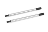 Pair of Team Corally C-00180-165 Steel Front Shock Shaft 55mm (2), durable metal rods with threaded ends for radio control car suspension upgrade or replacement.
