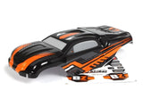 BlackZon BZN540193 Orange Body Slyder ST & Turbo radio control car body shell in black and orange with sleek aerodynamic design and matching decals.