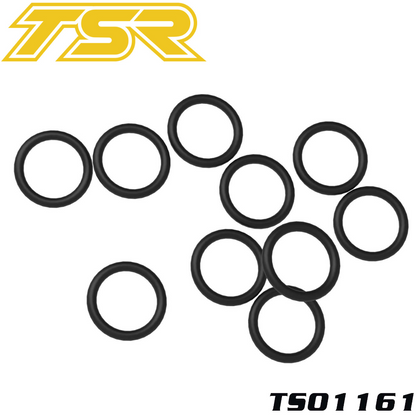 Team Saxo TS01161 O-RING Φ5xΦ1 (10) set of black rubber O-rings for radio control parts and rc car maintenance and repair.