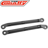 Team Corally COR00180-553-1 Rear HD Camber Links Truggy/MT 135mm (2) in black, durable radio control parts designed for precision adjustment in rc cars.
