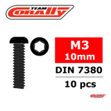 Team Corally C-3003-30-23 Steel Hex Button Head Screw M3x23 (10)