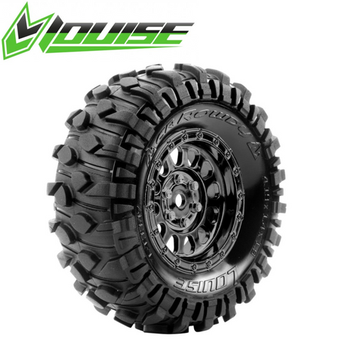 Louise CR-Rowdy RC Crawler Tires 1/10 1.9" Class 1 SS 12mm Black Mounted (2)
