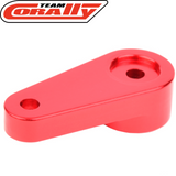 Team Corally C-00180-372 Aluminum Steering Servo Arm in red, designed for precise control and durability in radio control car parts and rc cars.