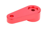 Team Corally C-00180-372 Aluminum Steering Servo Arm in red anodized finish, designed for precise control in radio control parts and rc car assemblies.