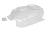 Team Corally C-00180-1168 Spark XB6 Clear Pre-Cut Polycarbonate Body shell designed for radio control cars, featuring a transparent, durable construction for customization and protection.