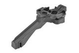 Team Corally C-00180-989 Front Chassis Brace EB designed for radio control car parts, showcasing a durable black plastic construction for enhanced chassis stability.