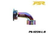 POWERSTAR PS-105M-L-R 1/8 Conical On-Road Exhaust Manifold Rainbow with vibrant anodized finish, designed for radio control car parts and enhancing RTR RC cars performance.