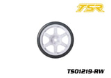 Team Saxo TS01219-RW 1/10 Touring Car Tires Pre-Mounted Rubber White Spoke (4)