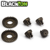 BlackZon BZN540476 Diff Gear Set Spryte Turbo featuring six metal differential gears designed for radio control parts and rc car performance upgrades.