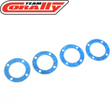 Team Corally C-00180-183 Front & Rear Differential Gasket 30mm (4) set of four blue circular gaskets for radio control parts and rc car repairs.
