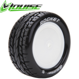 Louise RC E-Rocket 1/10 4WD Front Buggy Tire Soft Pre-Mounted White Wheel (2)