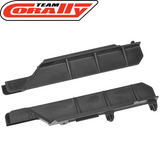 Team Corally C-00180-1297 Side Guards Set L/R Shiroi black plastic side guards designed for radio control car parts, ideal for upgrading rtr rc cars.