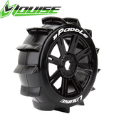 Lousie B-Paddle 1/8 Buggy Tires 17mm Off-Road Black Rim Snow Sand (2) RC Car