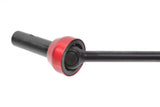 Team Corally C-00180-898 Front CVD Drive Shaft for HDA-3 shown with a black metal shaft and a red anodized joint, designed for radio control car parts and rc cars.