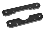 Team Corally C-00180-975 4mm Rear Aluminum Suspension Arm Mount & Cover in black, designed for radio control parts and rc car upgrades.