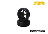 Team Saxo TS01219-RB 1/10 Touring Car Tires Pre-Mounted Rubber Black Spoke (4)