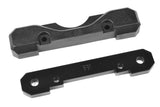 Team Corally C-00180-974 4mm Aluminum Suspension Arm Mount & Cover in black, designed as durable rc car parts for enhanced suspension performance.