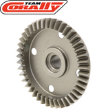 Steel differential bevel gear with 43 teeth designed for radio control parts, labeled as Team Corally C-00180-178 Steel Differential Bevel Gear 43T.