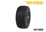 VP-PRO VP-503U Striker Evo 1/10 Short Course Truck Tires (2) M3-4 shown in black with detailed tread pattern designed for enhanced traction on radio control parts and rc car parts.
