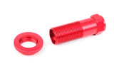 Team Corally C-00180-145 Aluminum Servo Saver Shaft with Nut in red anodized finish, designed for rc cars and radio control parts.