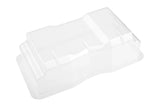 Team Corally C-00140-082 Clear Rear Wing 1/10 Buggy made from transparent plastic, designed as a replacement part for radio control car bodies.