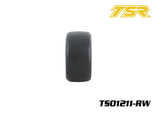 Team Saxo 1/10 F1 RC Car Front Tires Pre-Mounted (2) White Rim Bearing Rubber